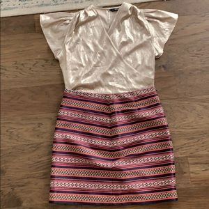 Loft foil print skirt